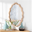 bali & pari Rasida Scalloped Natural Rattan Wall Mirror Oval