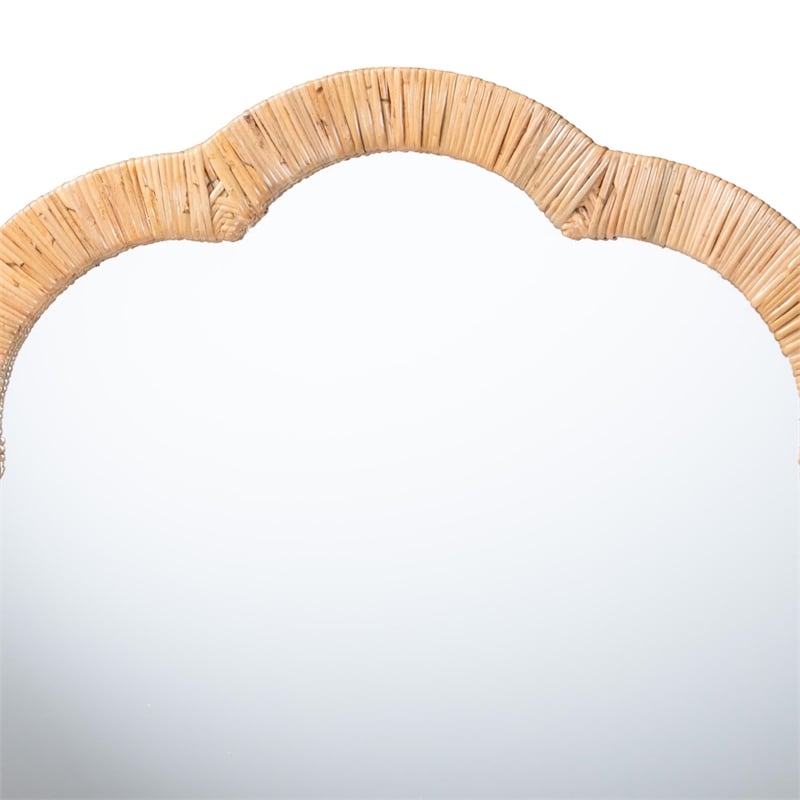 bali & pari Akuna Scalloped Natural Rattan Wall Mirror