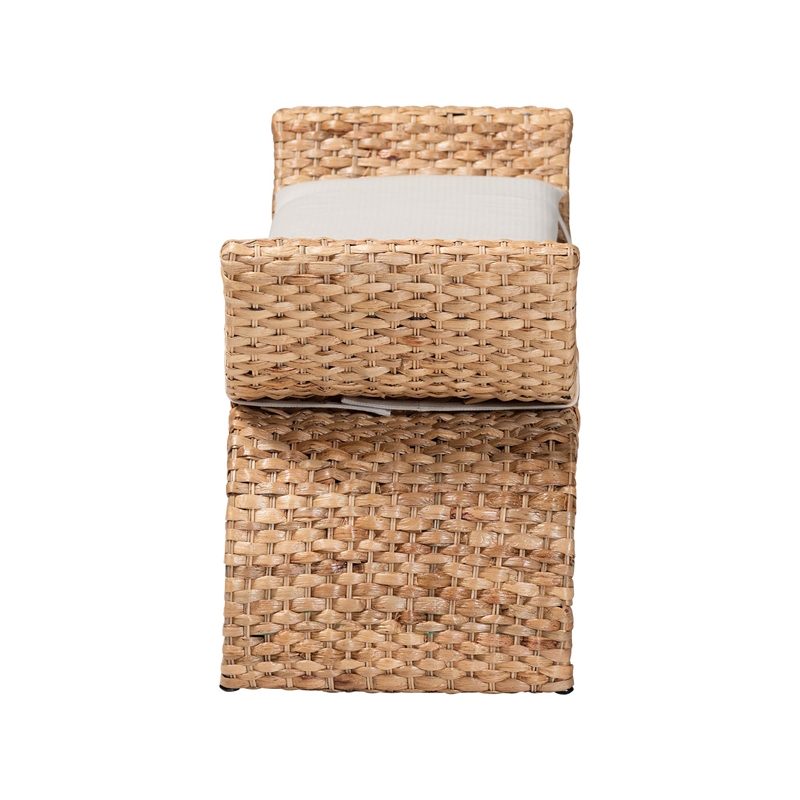 bali & pari Agave Woven Seagrass Bench with Removable Cushion
