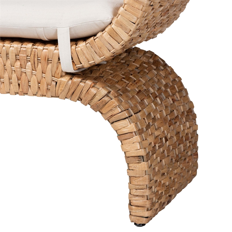 bali & pari Agave Woven Seagrass Bench with Removable Cushion