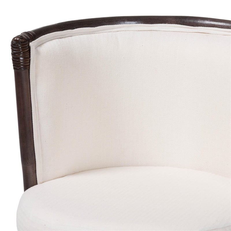 bali & pari Alsip Espresso Rattan Counter Stool with Swivel Seat