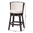 bali & pari Alsip Espresso Rattan Counter Stool with Swivel Seat
