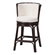 bali & pari Alsip Espresso Rattan Counter Stool with Swivel Seat