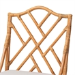 bali & pari Cedric Natural Rattan Bar Stool with Cushioned Seat