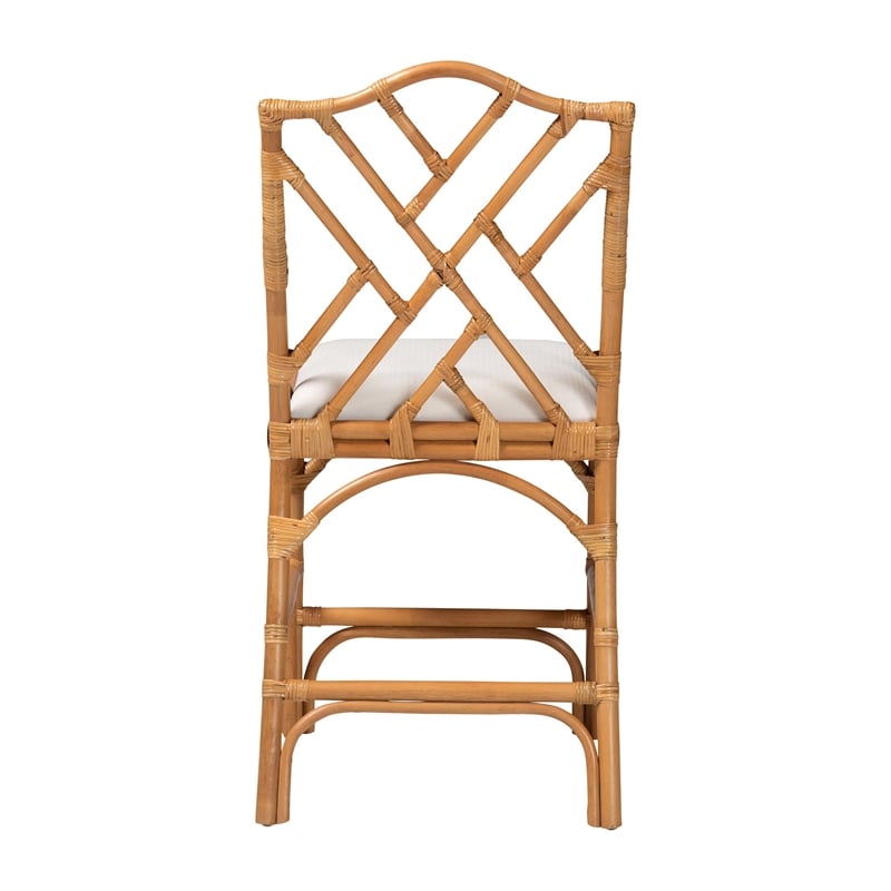 bali & pari Cedric Natural Rattan Counter Stool with Cushioned Seat