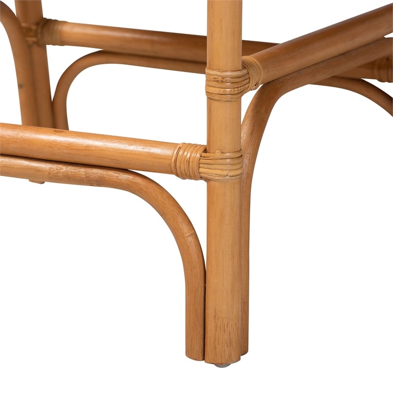 bali & pari Cedric Natural Rattan Counter Stool with Cushioned Seat