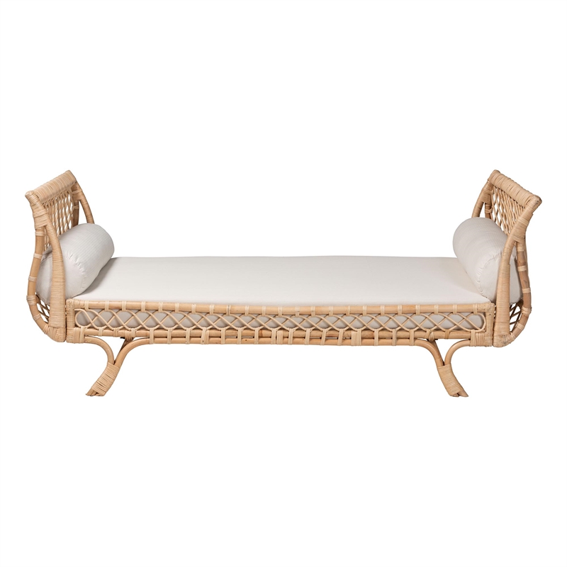 bali & pari Philana Natural Rattan Daybed with Cushions