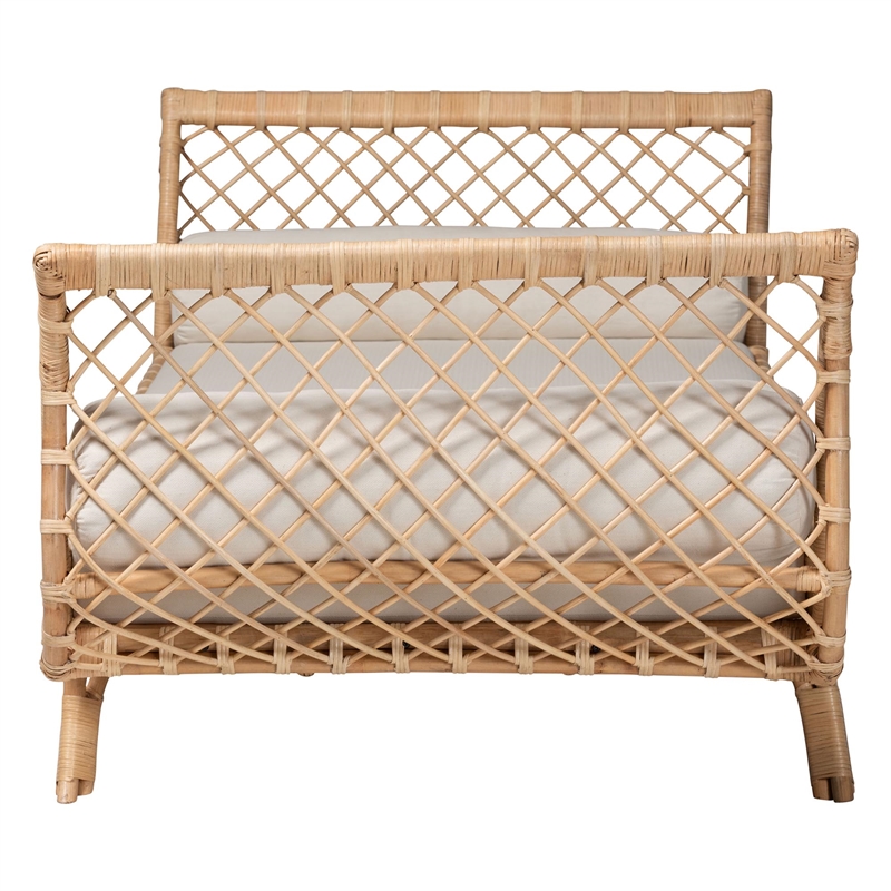 bali & pari Philana Natural Rattan Daybed with Cushions