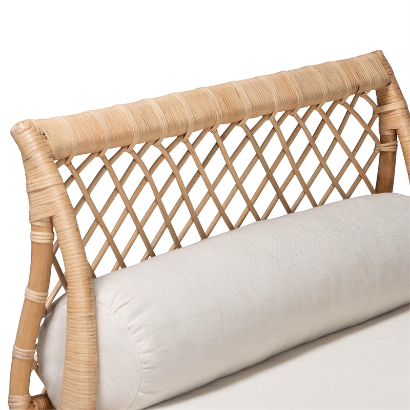bali & pari Philana Natural Rattan Daybed with Cushions