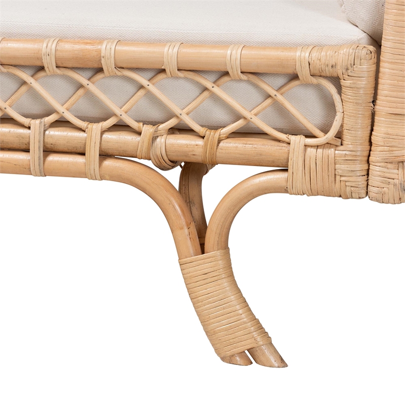 bali & pari Philana Natural Rattan Daybed with Cushions
