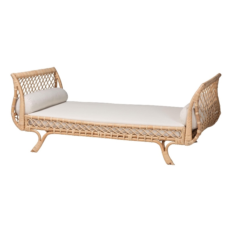 bali & pari Philana Natural Rattan Daybed with Cushions