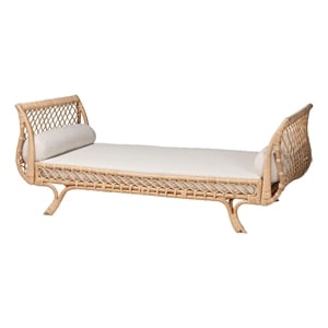 bali & pari Philana Natural Rattan Daybed with Cushions