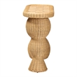 bali & pari Hisao Natural Rattan Checkered Console Table with Sculptural Base