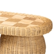 bali & pari Hisao Natural Rattan Checkered Console Table with Sculptural Base