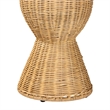 bali & pari Hisao Natural Rattan Checkered Console Table with Sculptural Base