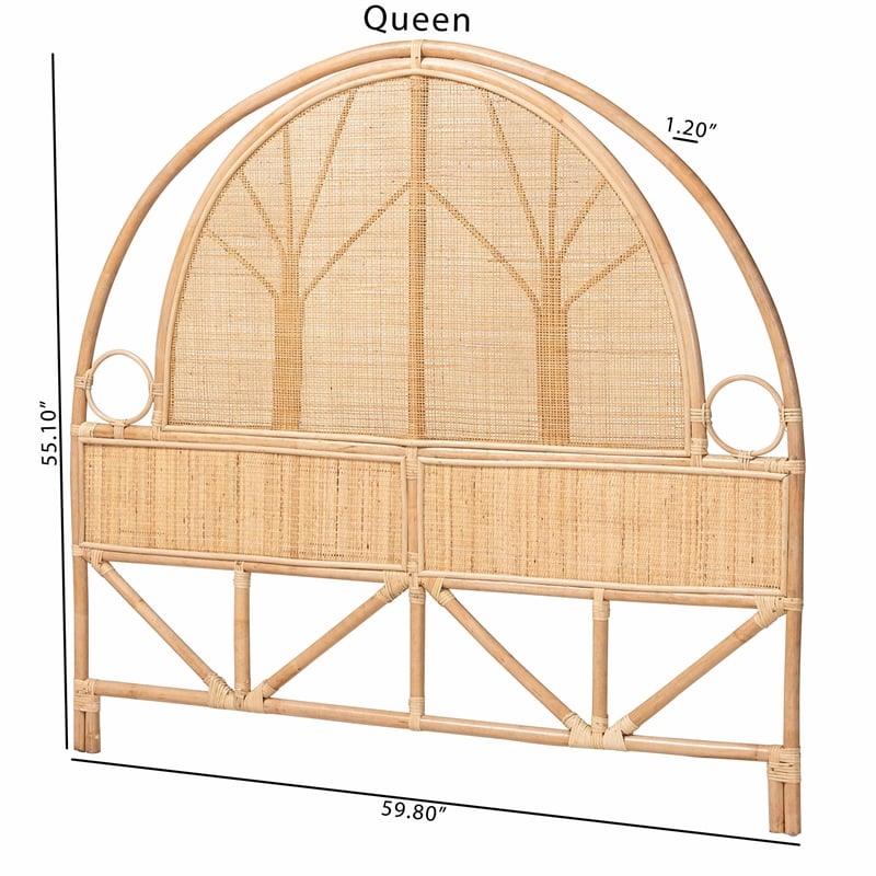 bali & pari Kang Natural Rattan Standalone Headboard Queen