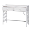 bali & pari Lindie Natural Rattan Writing Desk with Two Drawers White