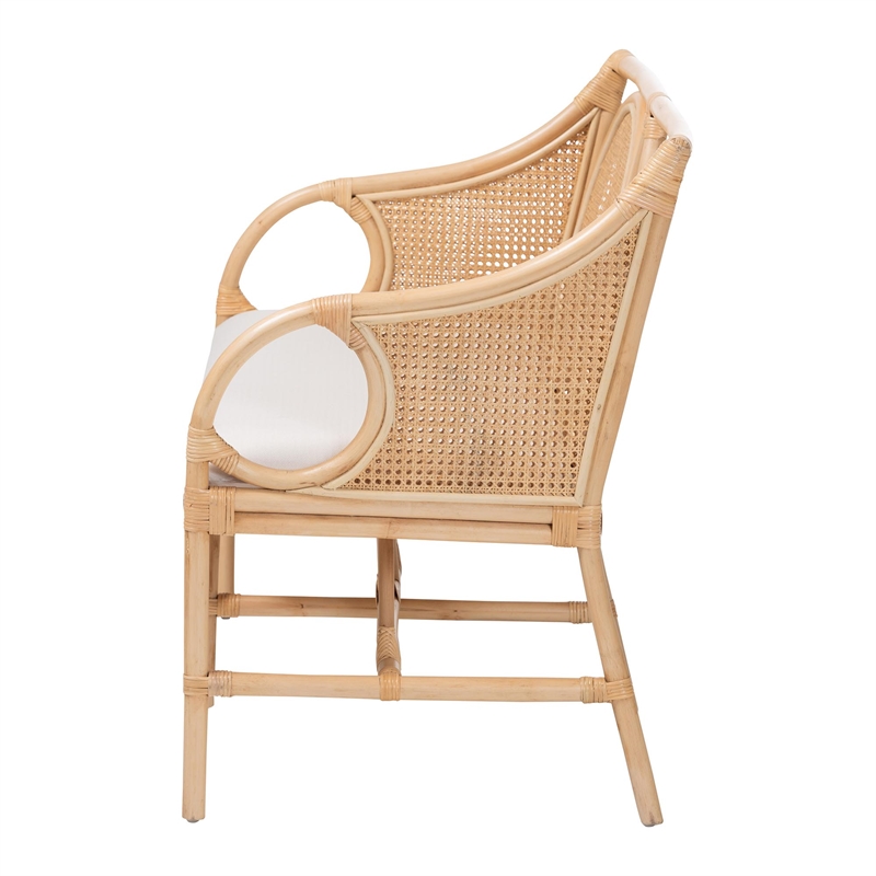 bali & pari Matt Natural Rattan Loveseat with Cane Backrest
