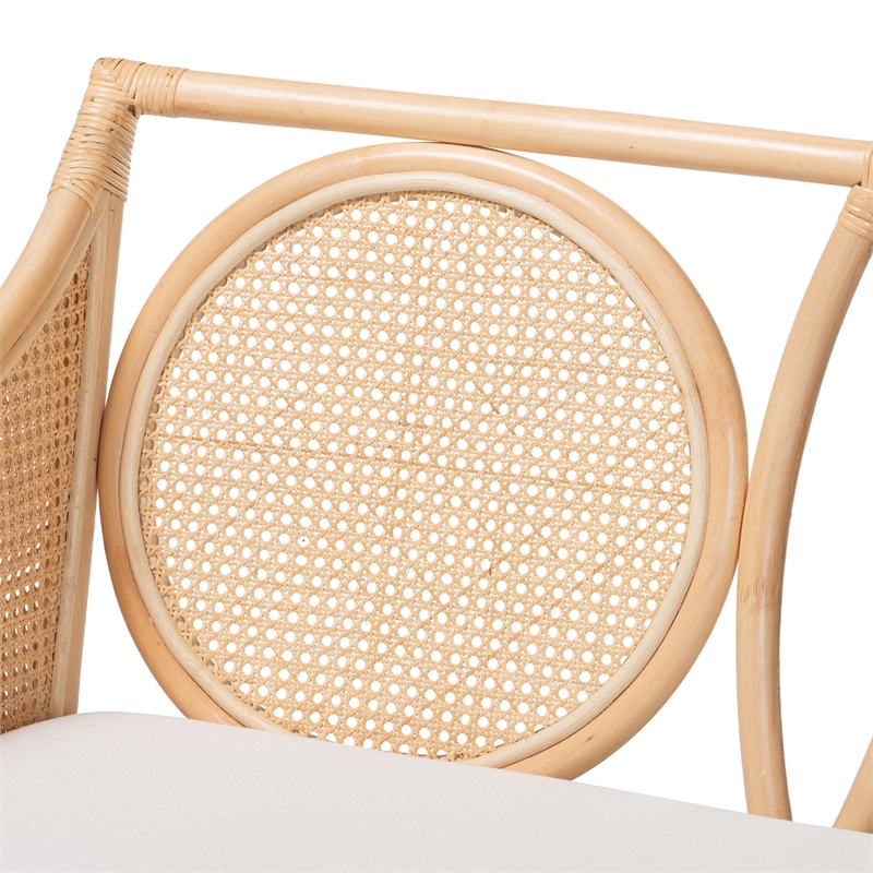 bali & pari Matt Natural Rattan Loveseat with Cane Backrest