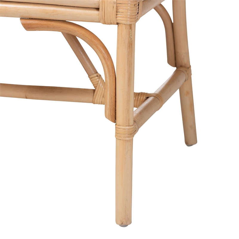 bali & pari Matt Natural Rattan Loveseat with Cane Backrest