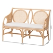bali & pari Matt Natural Rattan Loveseat with Cane Backrest