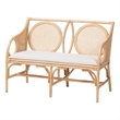 bali & pari Matt Natural Rattan Loveseat with Cane Backrest
