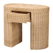 bali & pari Mimi Natural Rattan Checkered End Table with Drawer