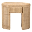 bali & pari Mimi Natural Rattan Checkered End Table with Drawer