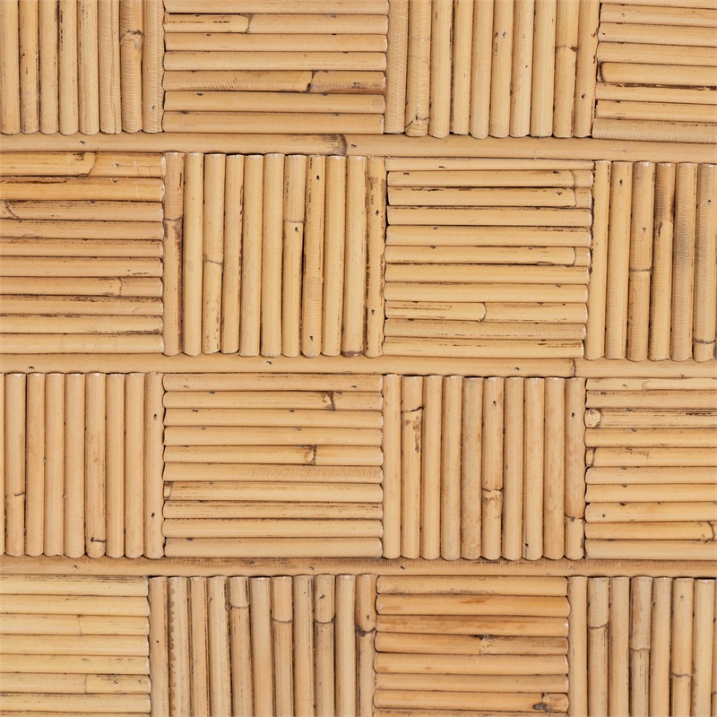 bali & pari Mimi Natural Rattan Checkered End Table with Drawer