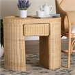 bali & pari Mimi Natural Rattan Checkered End Table with Drawer