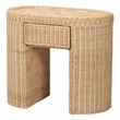 bali & pari Mimi Natural Rattan Checkered End Table with Drawer