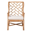 bali & pari Ray Natural Rattan Wingback Armchair with Removable Cushion