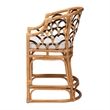 bali & pari Veneto Natural Rattan Counter Stool with Scalloped Back