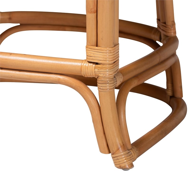 bali & pari Veneto Natural Rattan Counter Stool with Scalloped Back