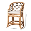 bali & pari Veneto Natural Rattan Counter Stool with Scalloped Back