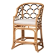 bali & pari Veneto Natural Rattan Counter Stool with Scalloped Back