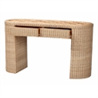 bali & pari Mimi Natural Rattan Checkered Console Table with Drawer