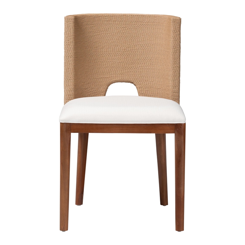 bali & pari Norely Dining Chair with Woven Seagrass Back