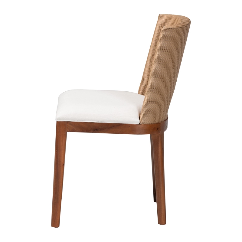 bali & pari Norely Dining Chair with Woven Seagrass Back