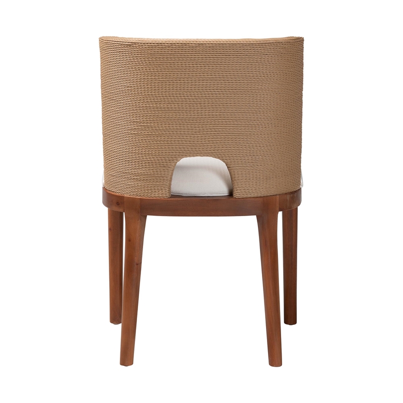 bali & pari Norely Dining Chair with Woven Seagrass Back