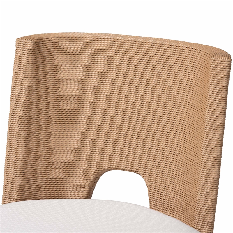 bali & pari Norely Dining Chair with Woven Seagrass Back