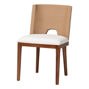 bali & pari Norely Dining Chair with Woven Seagrass Back