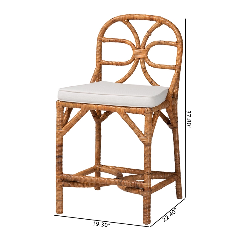 bali & pari Alondra Natural Rattan Counter Stool