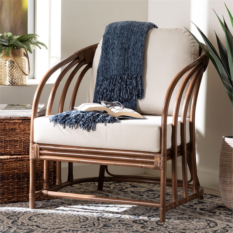 bali & pari Stan Natural Rattan Lounge Chair