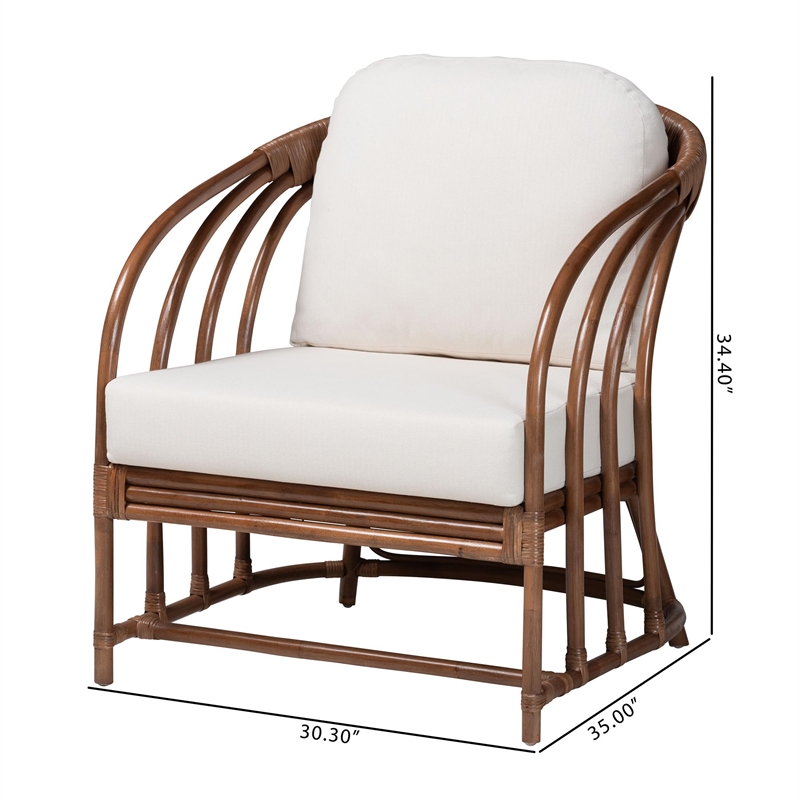 bali & pari Stan Natural Rattan Lounge Chair