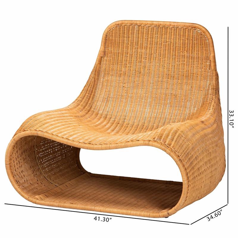 bali & pari Adala Natural Rattan Loop Lounge Chair