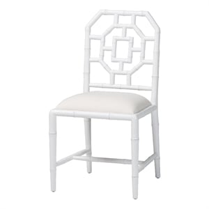 bali & pari Boone Dining Chair with Chinoiserie Design White
