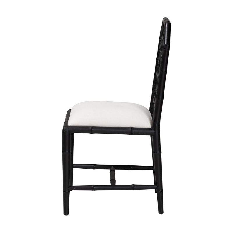 bali & pari Boone Dining Chair with Chinoiserie Design Black