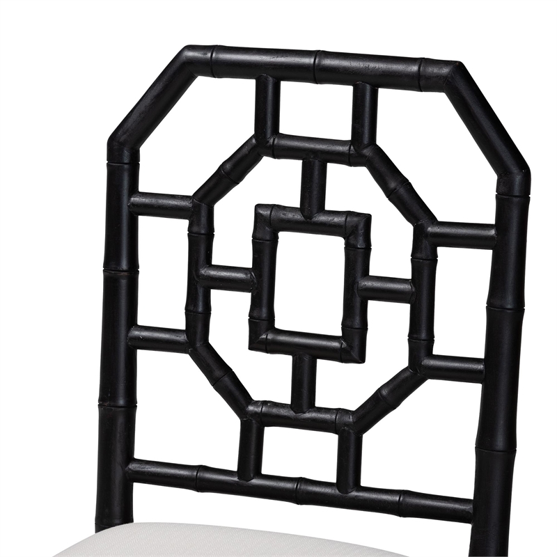bali & pari Boone Dining Chair with Chinoiserie Design Black