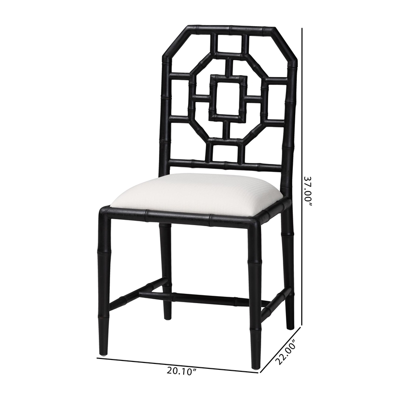 bali & pari Boone Dining Chair with Chinoiserie Design Black